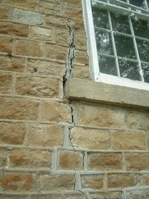 Structural crack in stone wall